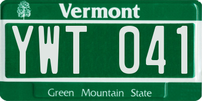 VT license plate YWT041