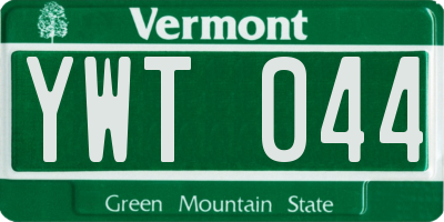 VT license plate YWT044