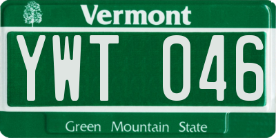 VT license plate YWT046