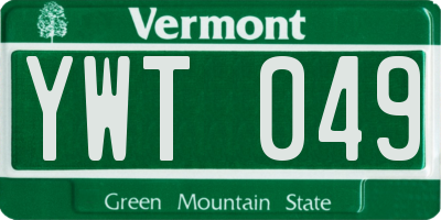 VT license plate YWT049