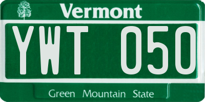 VT license plate YWT050
