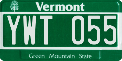 VT license plate YWT055
