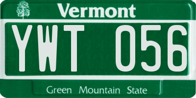 VT license plate YWT056