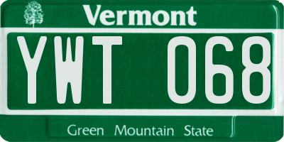 VT license plate YWT068