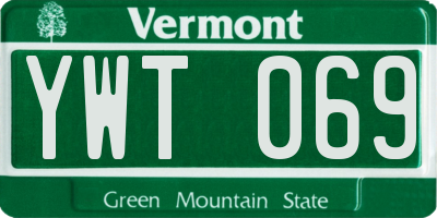 VT license plate YWT069