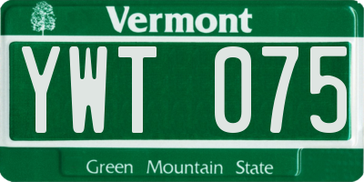 VT license plate YWT075