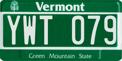 VT license plate YWT079