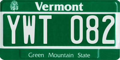VT license plate YWT082