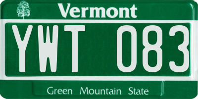 VT license plate YWT083