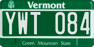 VT license plate YWT084