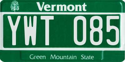 VT license plate YWT085