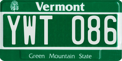VT license plate YWT086