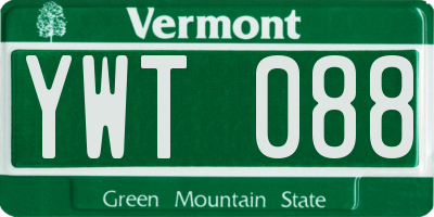 VT license plate YWT088