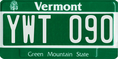 VT license plate YWT090