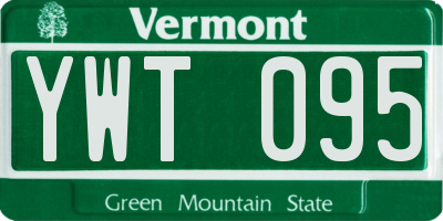 VT license plate YWT095