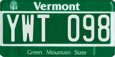 VT license plate YWT098