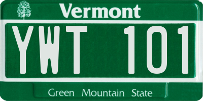 VT license plate YWT101