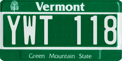 VT license plate YWT118