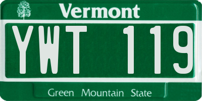 VT license plate YWT119
