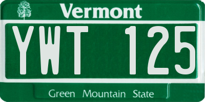 VT license plate YWT125