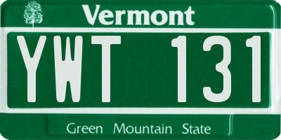 VT license plate YWT131