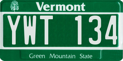 VT license plate YWT134