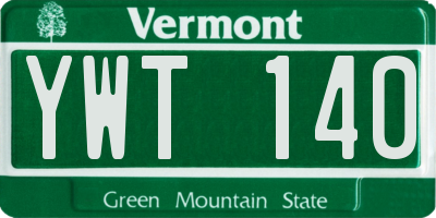 VT license plate YWT140