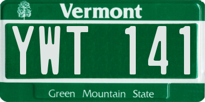 VT license plate YWT141