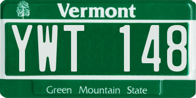 VT license plate YWT148