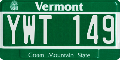 VT license plate YWT149