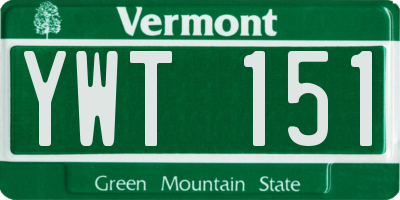 VT license plate YWT151