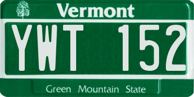 VT license plate YWT152
