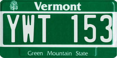 VT license plate YWT153