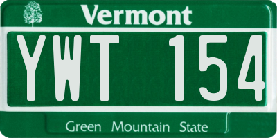 VT license plate YWT154