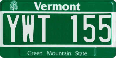 VT license plate YWT155