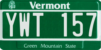 VT license plate YWT157