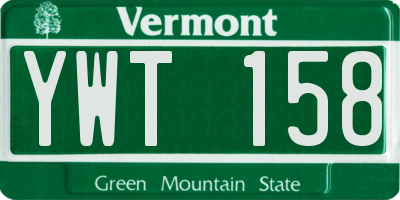 VT license plate YWT158