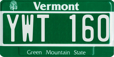 VT license plate YWT160