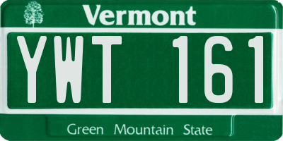 VT license plate YWT161