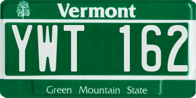 VT license plate YWT162