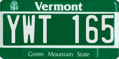VT license plate YWT165