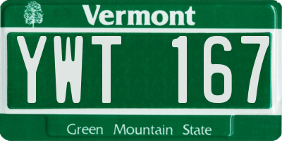VT license plate YWT167