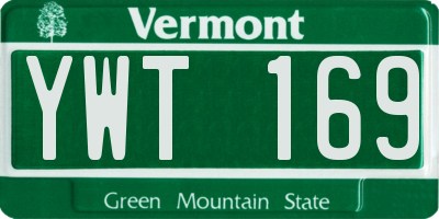 VT license plate YWT169
