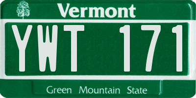 VT license plate YWT171