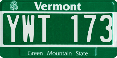 VT license plate YWT173