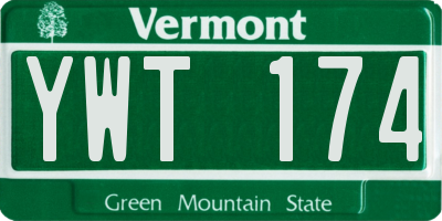 VT license plate YWT174