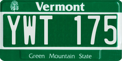 VT license plate YWT175