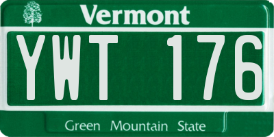 VT license plate YWT176