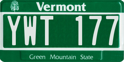 VT license plate YWT177