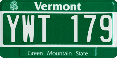 VT license plate YWT179